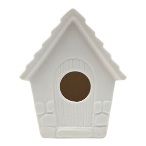 NWT 6in Ceramic Birdhouse Home Shelf Decor Ready To Paint DIY Paintable Craft